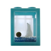 세남자바스켓 국산 마리모 키우기 4구 북극의꿈 DIY 블럭 세트, 북극곰+4구블럭(레트로블루)