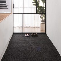 심플먼트 현관 베란다 발코니 화장실 바닥 타일 셀프 인테리어 PVC 코일 매트(무지 통풍형), 블랙 통풍형, 4폭