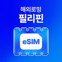 필리핀 eSIM 데이터 무제한 세부 마닐라 보라카이 유심 아이폰e심 유심사eSIM, 매일 1GB 이후 저속 무제한, 5일, 이메일로 바우처 발송(배송 요청사항에 이메일 입력)