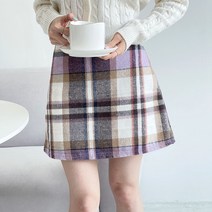 엠앤디 여성 체크무늬 A라인 미니스커트