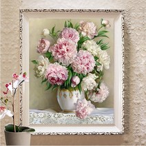 보석십자수 DIY 새로운 예쁜 카네이션 화병 꽃병 선물 자가격리 취미, 풀 다이아몬드40X50CM 지퍼백 나인 다이아몬드