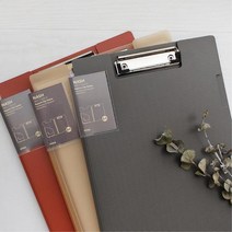 문서 자료 보관 정리 클립형 서류 파일함 가죽메뉴판, 블랙