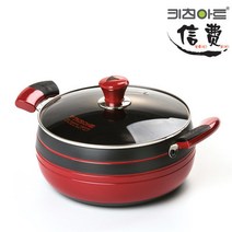 [키친아트] 신비 경질냄비 양수냄비, 24cm, 레드 + 블랙