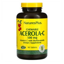 네이쳐스플러스 아세롤라C 500mg 비타민C 바이오플라보노이드 함유 영양제 1병 90개 츄어블, 90정