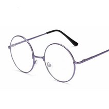 김구안경 패션 안경테 빈티지 라운드 여성용 금속 광학 안경 투명 렌즈 머저리 괴짜 원형