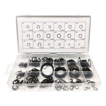225PCS 서 클립 세트 링 구색 설정 구멍 샤프트 칼라 세탁기를 유지 E 형 원형 클립 잠금 스냅을 유지, 보여진 바와 같이, 하나
