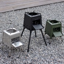 다잡 캠핑 화로대 불멍 바베큐 숯불 그릴 화로 야외 캠핑용 불판, 올리브