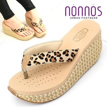 [논노스/nonnos]레오파드 라텍스 웨지 쪼리슬리퍼(M-A5090-H)