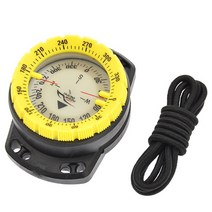 스쿠버시계나침반다이버컴퓨터 bungee cord compass 수중 50m 다이빙 방수 야광 다이빙 campass watch for north hemisphere, 노란색
