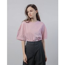 라인 코튼 볼륨 티셔츠