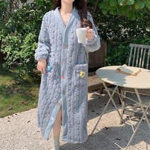 봄날의꽃 플라워 패치 꽈배기 롱가디건