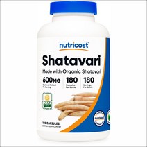 뉴트리코스트 샤타바리 아스파라거스 뿌리 추출물 600mg 180캡슐, 1개, 기본