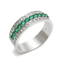 18K 반지 유니크 에메랄드 화이트골드 여성반지 NAR8059 금반지