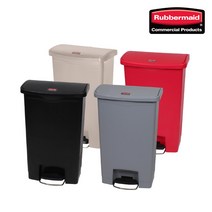 러버메이드 슬림짐 페달 쓰레기통, 90L, 회색