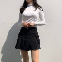 여성 골프티셔츠 겨울 약기모 솔리드 하이넥 긴팔 이너 폴라 기능성 테니스 골프웨어 로로얼로이