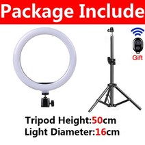 LED 셀카 링 라이트 모드 딤 기능 사진 램프 cm 삼각대 및 원격 제어 틱톡 비디오 라이브 메이크업 필, 회색