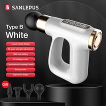 sanlepus hot compress 근막 건 펄스 마사지 건 전기 마사지 깊은 근육 이완 바디 목 허리 통증 완화, 흰색 b, C형 충전