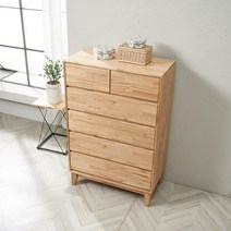 [우아미가구]바로나 원목 서랍장 5단 900, 색상:원목