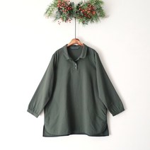 모던한 세련된 데일리 A라인 심플한 봄 간절기 가을 면 빅사이즈 카라 셔츠 롱 블라우스 이플