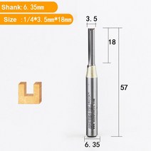 엔드밀 드릴밀 arden cnc tct 스트레이트 엔드 밀 목공 도구 카바이드 커터 14 shank router bit for mdf plywood chipboard slot, t01722
