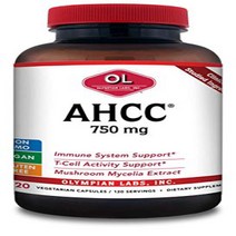 Olympian Labs Premium AHCC Supplement 750mg of AHCC per Capsule – Supports Immune Health Liver Func, 1, 120 Count