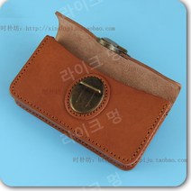 다꾸 수납 가방 파우치 가죽 빈티지 브라운, 미디엄(내폭 16.3 cm)