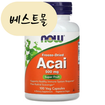 [해외] 나우푸드 아사이베리 500mg 100캡슐 베스트몰 미국직구 NOW FOOD, 1개, 100개