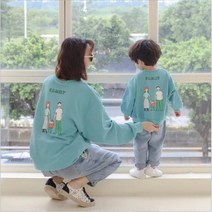 행복한 패밀리 가족 티셔츠 가족사진 어린이용 맨투맨