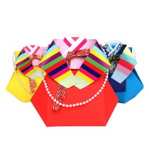 종이접기 색동복주머니, 상세설명 참조, 여자한복(빨강)