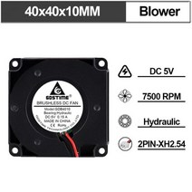Gdstime 5V 12V 24V 4010 듀얼 볼 방사형 팬 40mm 터보 쿨러 4cm 고속 냉각 40x10mm 프린터 냉각용 송풍기, 1 PCS 4010 Blower, 5V Hydraulic
