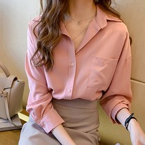레이스 편안한 오버핏 구김없는 가을 겨울 블라우스