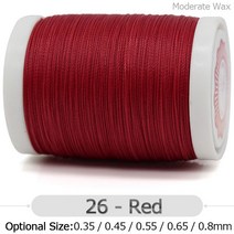 가죽공예실 레자실 가죽초실 0.35-0.8mm 수제 가죽 바느질 왁스 스레드 폴리 에스터 꼰 로프 고강도 팔찌, 05 Diameter 0.8mm, 26 26- Red