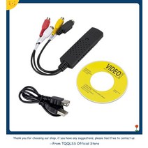비디오테이프 변환 비디오 테이프 USB 플레이어 동영상 파일 tqqlss usb 2.0 vhs to dvd 기 아날로그 를 디지털 형식으로 오디오 tv 캡처 카드 pc 어댑터, [01] Black