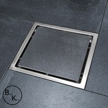 국산 스테인레스 사출 바닥유가 타일삽입형 150각 65mm 세면대부속품 세탁기 배수구 하수구 욕실 부속