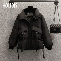 HOLIDIS 여성 빅사이즈 캐주얼 숏패딩 보온 도톰 숏 루즈핏 면 코트 패션 85KG 착용가능