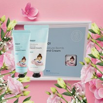 파시 수분폭탄 고보습핸드크림선물 2종세트 밀크[파우더향] 40ml+80ml, 3개