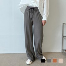 바보사랑 여성 파브 밴딩 스트라이프 와이드 팬츠.디작소