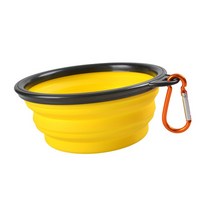 강아지대리석 강아지쿨매트 애견쿨매트 대리석매트 350/1000ml 대형 접을 수있는 개 애완 동물 접는 실리콘 그릇 야외 여행 휴대용 강아지 음식 컨테이너 피더 접시, [02] 1000ml, [03] Yellow