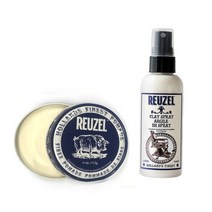 263635 REUZEL 파이버 포마드 4oz 113g + 클레이 스프레이 100ml Fiber Pomade 4oz + Clay Spray 100ml, 1개
