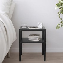 이케아 KNARREVIK 크나레비크 보조 테이블 37x28cm 침대 협탁, 그레이블랙 (뽁뽁이O)