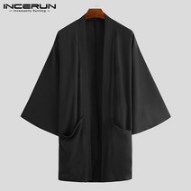 2022 남성 트렌치 카디건 오픈 스티치 느슨한 긴 소매 streetwear 펑크 솔리드 컬러 패션 롱 코트 남성 망토 케이프 incerun