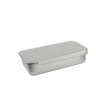 2Pcs 금속 직사각형 빈 미니 주석 상자 Tinplate 푸시 캔디 필 케이스 항아리 힌지 컨테이너 작은 스토리지 박스, [02] 82x50x16mm, [03] silver