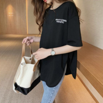 티셔츠 옆트임루즈핏티셔츠 여성기본반팔티 무지반팔티 여름무지티 반팔