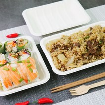 펄프 사각 일회 용기 16 217 x 152 x 28 cm, 1개, 100개입