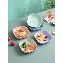 일본식 가정용 접시 플라스틱 식탁, 사각디스크 컬러믹싱 5종세트 (폭 14.3CM)