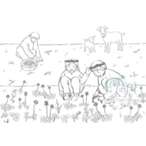 메모리테라피연구소 추억스케치/ 뉴로빅/ 풀밭에서 컬러링/ 치매예방/ 뇌운동 / 어르신색칠공부, (타투스티커)꽃반지와 네잎클로버