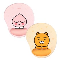 마우스패드 손목보호 마우스패드 카카오프렌즈 라이언 어피치 춘식이, 라이언1개+어피치1개