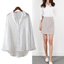 스윗타임 핏예쁜 오데스트라이프 셔츠 데일리룩 S~XL 빅사이즈 여성의류