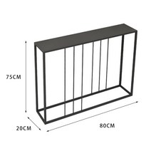 폭좁은 콘솔 철제 장식장 복도 현관 테이블 미니 벽, 블랙 80x20x75cm