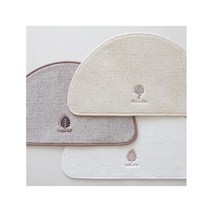 [바이빔]리프 자수 반달 발매트, 화이트